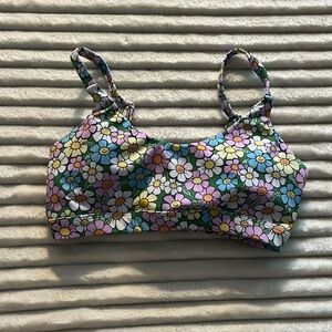 Smiley flower smile club sports bra
